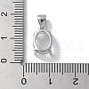 Rhodium Plated Rack Plating 925 Sterling Silver Pendants Cabochon Settings STER-NH0001-48P-4