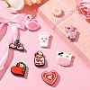 10Pcs 10 Styles Valentine's Day theme Food Grade Eco-Friendly Silicone Focal Beads SIL-YW0001-33-6