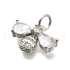 Bees Brass Micro Pave Cubic Zirconia Charms KK-S508-47P-2