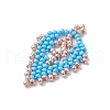 Seed Beads Beaded Charms PALLOY-MZ00285-05-3