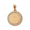 PVD Vacuum Plating 304 Stainless Steel Rhinestone Pendants STAS-M068-13C-G-1