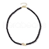 Brass with Glass Beaded Necklaces NJEW-JN04703-1
