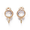 Brass Micro Pave Clear Cubic Zirconia Links Connectors KK-S359-145B-RS-2