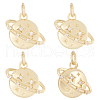 Beebeecraft Brass Micro Pave Clear Cubic Zirconia Universe Space Charms ZIRC-BBC0001-77-1