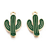 Light Gold Plated Alloy Pendants X-ENAM-T009-12A-2