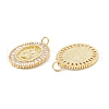 Rack Plating Brass Micro Pave Clear Cubic Zirconia Pendants KK-D073-12G-2