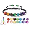 Round Natural Mixed Gemstone Braided Bead Bracelet BJEW-YW0001-11-2