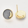 Brass Stud Earring Findings X-KK-N216-37G-01-NF-1