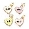 Real 18K Gold Plated Brass Enamel Charms KK-L206-020G-1