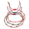 3Pcs 3 Colors Brass Beads Braided Bead Bracelet Set for Women UJ0796-2