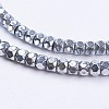 Electroplate Non-Magnetic Synthetic Hematite Beads Strands G-F562-S03-3