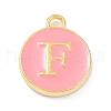 Golden Plated Alloy Enamel Charms X-ENAM-Q437-14F-1