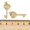 Brass Micro Pave Clear Cubic Zirconia Pendants KK-S526-63G-3