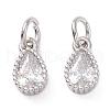 Brass Micro Pave Cubic Zirconia Charms ZIRC-E145-76P-1