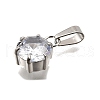 304 Stainless Steel Pave Cubic Zirconia Pendants STAS-B086-12P-01-2