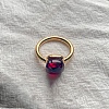 Square 304 Stainless Steel with Glass Finger Rings FS-WG8AAFA-01-1