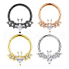 304 Stainless Steel Clear Cubic Zirconia Bat Hoop Cartilage Earrings WG1F324-08-5