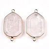 Natural Rose Quartz Links Connectors G-T131-48G-06-2