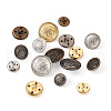 64Pcs 16 Style Brass Shank Buttons BUTT-TA0001-11-12