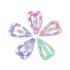 10Pcs 5 Colors Tartan Pattern Epoxy Resin Snap Hair Clip PHAR-P009-01E-2