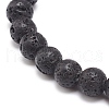 Natural Lava Rock & Synthetic Hematite Round Beaded Stretch Bracelet BJEW-JB08580-6