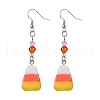 Candy Corn Resin & Glass Dangle Earrings EJEW-JE05862-1
