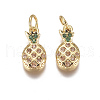 Brass Micro Pave Cubic Zirconia Charms ZIRC-I038-12G-1
