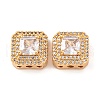 Brass Micro Pave Clear Cubic Zirconia Beads KK-S389-29G-1