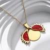 304 Stainless Steel Polymer Clay Rhinestones Sun Openable Pendant Necklaces for Women NJEW-Z065-10G-02-2