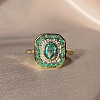 Rectangle Alloy with Rhinestone Finger Rings for Women FS-WGB46A4-05-1