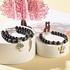 Matte Round Synthetic Black Stone Beaded Bracelet BJEW-JB06963-3