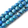 Dyed Natural Magnesite Beads Strands G-L617-D01-8mm-07-2