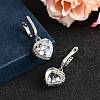 925 Sterling Silver Micro Pave Cubic Zirconia Dangle Hoop Earrings EJEW-F371-01C-01-3