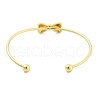 Brass Bowknot Cuff Bangles for Women BJEW-Z072-03G-04-3