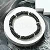 Natural Dyed Lava Rock Flat Round Beaded Stretch Bracelets for Men BJEW-JB09714-02-2