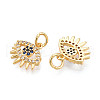 Brass Micro Pave Cubic Zirconia Charms KK-N257-23G-2