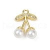 Brass Micro Pave Clear Cubic Zirconia Pendants KK-M322-51G-1