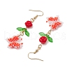 Glass Seed Beads Butterfly Dangle Earrings EJEW-MZ00347-01-4