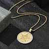 304 Stainless Steel Rhinestone Pendant Necklaces for Women NJEW-U021-01G-3