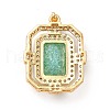 Rack Plating Brass & Crushed Ice Cut Cubic Zirconia Pendants KK-H438-03G-4
