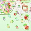90Pcs 9 Colors Glass Pendants PALLOY-CJ00057-3