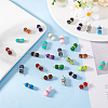 60Pcs 15 Color Baking Painted Glass Round Beaded Pendants PALLOY-HY00032-4