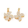 Rotatable Brass Micro Clear Pave Cubic Zirconia Pendants KK-E068-VC289-2