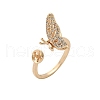 Brass Micro Pave Cubic Zirconia Cuff Ring Setting KK-A244-01E-G-1