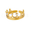 Retro Royal Style 304 Stainless Steel Imitation Pearl Cuff Rings FS-WG343E9-04-4