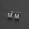 Brass Micro Pave Clear Cubic Zirconia Stud Earrings FS-WGC2F12-13-1