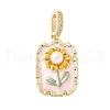 Brass Enamel Pendants KK-F886-01G-08-1