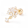 Snowflake Clear Cubic Zirconia Stud Earrings for Women EJEW-A065-03G-1