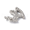 Brass Micro Pave Cubic Zirconia Charms ZIRC-F131-24P-3
