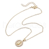 Brass Micro Pave Clear Cubic Zirconia Pendant Necklaces NJEW-JN04798-4